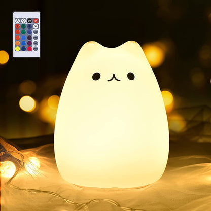 Charming Cat Lamp - The Perfect Night Light for Kids and Teens, Ideal Graduation and Birthday Gifts for Girls, Adorable Kawaii Kitty Design with Remote Control