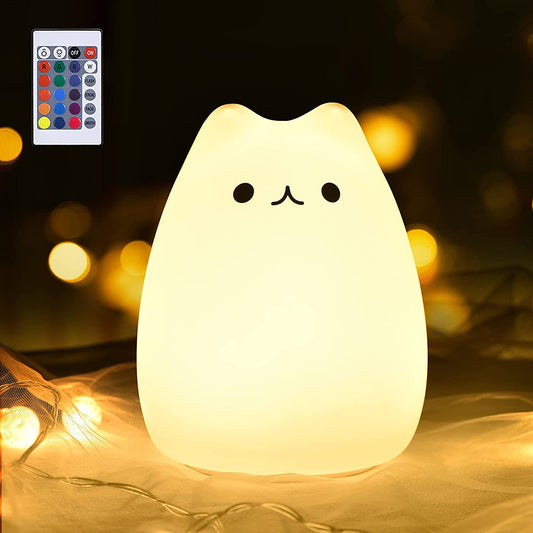 Charming Cat Lamp - The Perfect Night Light for Kids and Teens, Ideal Graduation and Birthday Gifts for Girls, Adorable Kawaii Kitty Design with Remote Control