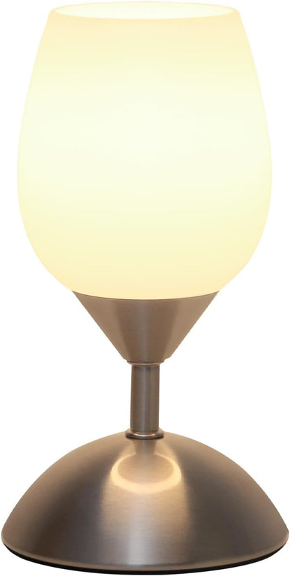 Chic 3-Way Dimmable Touch Lamp - Elegant Opal Glass Table Lamp with Silver Base for Cozy Ambiance in Any Room