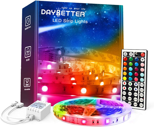 Transform Your Space with 32.8Ft RGB LED Strip Lights – Color Changing, Remote-Controlled Lighting for Bedroom and Home Decor